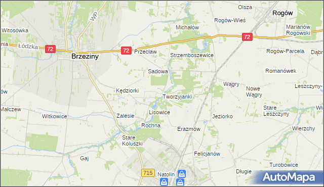 mapa Tworzyjanki, Tworzyjanki na mapie Targeo