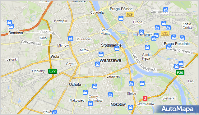 mapa Warszawy, Warszawa na mapie Targeo