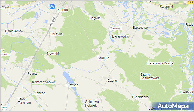 mapa Żabinko, Żabinko na mapie Targeo