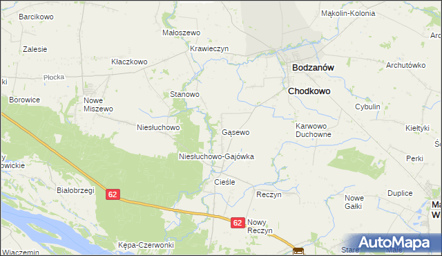 mapa Gąsewo gmina Bodzanów, Gąsewo gmina Bodzanów na mapie Targeo
