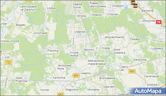 mapa Jeziórko gmina Prażmów, Jeziórko gmina Prażmów na mapie Targeo