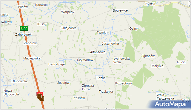 mapa Łychów, Łychów na mapie Targeo