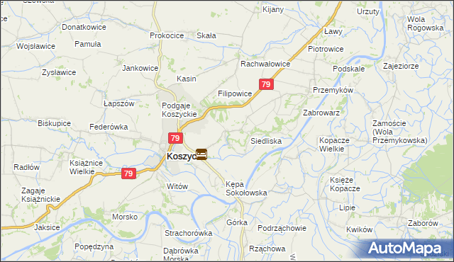 mapa Malkowice gmina Koszyce, Malkowice gmina Koszyce na mapie Targeo