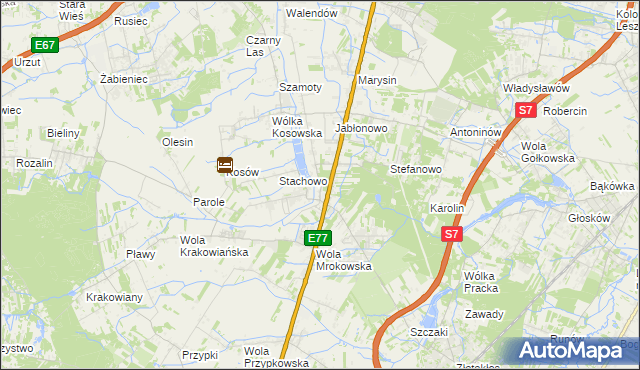 mapa Mroków gmina Lesznowola, Mroków gmina Lesznowola na mapie Targeo