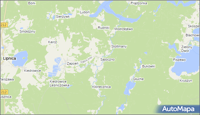 mapa Sątoczno gmina Lipnica, Sątoczno gmina Lipnica na mapie Targeo