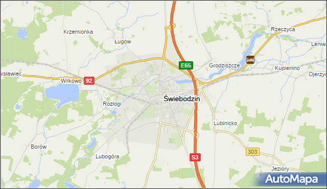 mapa Świebodzin, Świebodzin na mapie Targeo