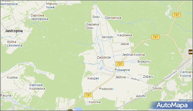 mapa Zadobrze gmina Pionki, Zadobrze gmina Pionki na mapie Targeo