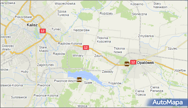 mapa Zduny gmina Opatówek, Zduny gmina Opatówek na mapie Targeo