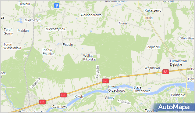 mapa Kolonia gmina Pomiechówek, Kolonia gmina Pomiechówek na mapie Targeo