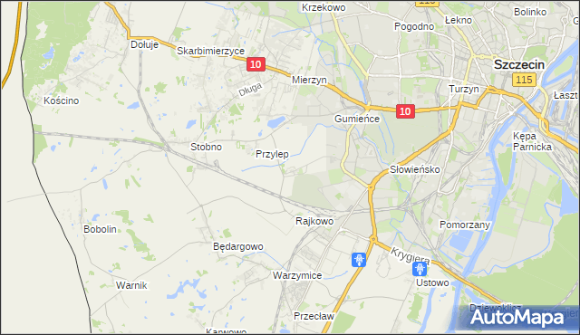 mapa Ostoja gmina Kołbaskowo, Ostoja gmina Kołbaskowo na mapie Targeo