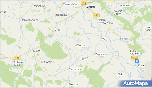 mapa Wieczyn, Wieczyn na mapie Targeo