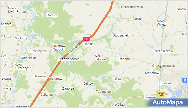 mapa Wólka Babska, Wólka Babska na mapie Targeo