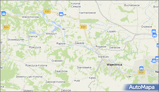 mapa Bartłomiejowice gmina Wąwolnica, Bartłomiejowice gmina Wąwolnica na mapie Targeo