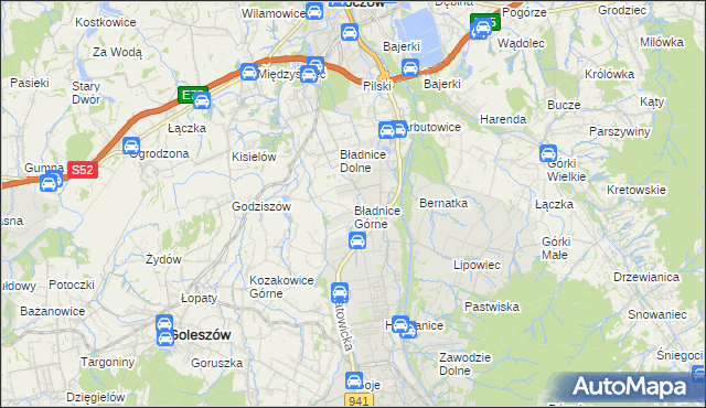 mapa Bładnice Górne, Bładnice Górne na mapie Targeo