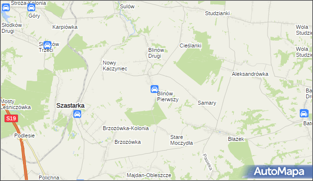 mapa Blinów Pierwszy, Blinów Pierwszy na mapie Targeo