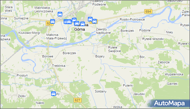 mapa Bojary gmina Kosów Lacki, Bojary gmina Kosów Lacki na mapie Targeo