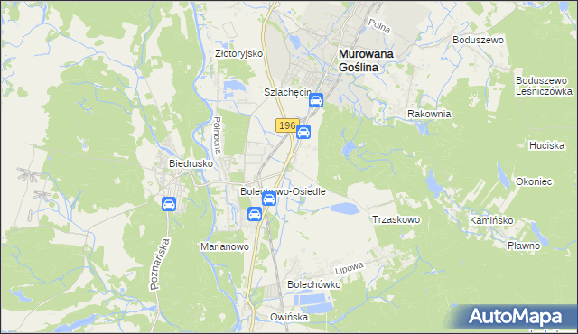 mapa Bolechowo gmina Czerwonak, Bolechowo gmina Czerwonak na mapie Targeo