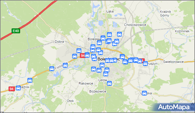 mapa Bolesławca, Bolesławiec na mapie Targeo