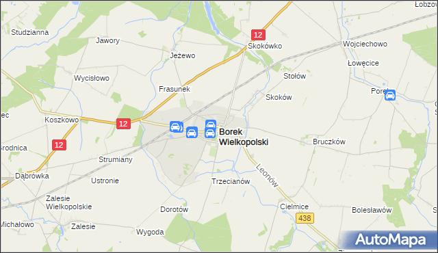 mapa Borek Wielkopolski, Borek Wielkopolski na mapie Targeo