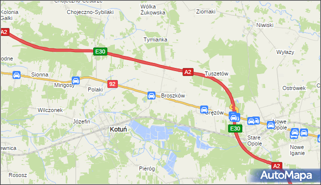 mapa Broszków, Broszków na mapie Targeo