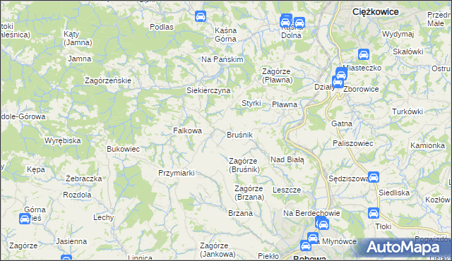 mapa Bruśnik, Bruśnik na mapie Targeo