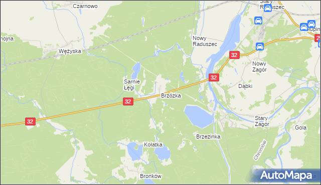 mapa Brzózka gmina Krosno Odrzańskie, Brzózka gmina Krosno Odrzańskie na mapie Targeo