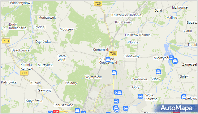 mapa Bukowiec Opoczyński, Bukowiec Opoczyński na mapie Targeo