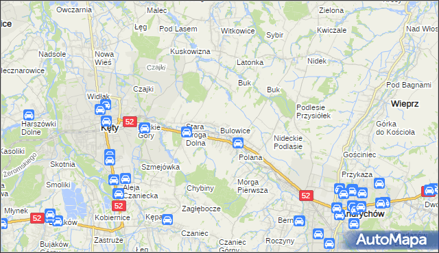 mapa Bulowice, Bulowice na mapie Targeo