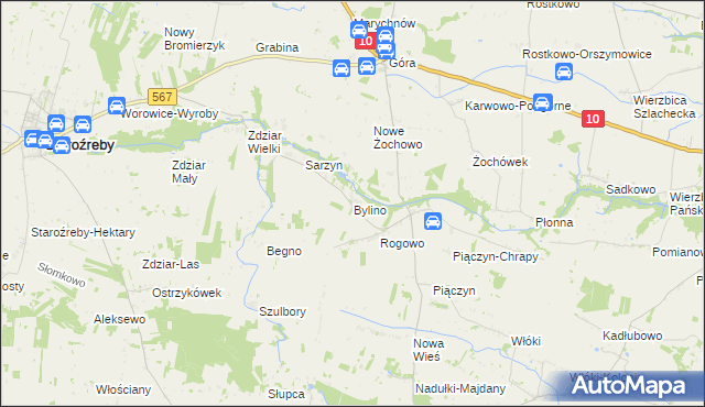 mapa Bylino, Bylino na mapie Targeo