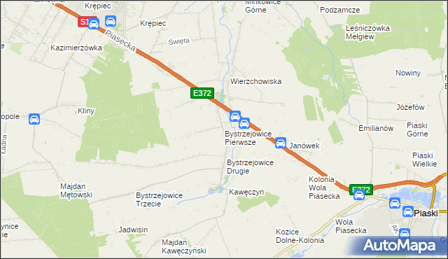 mapa Bystrzejowice Pierwsze, Bystrzejowice Pierwsze na mapie Targeo
