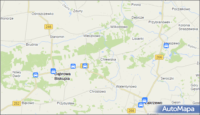 mapa Chlewiska gmina Dąbrowa Biskupia, Chlewiska gmina Dąbrowa Biskupia na mapie Targeo
