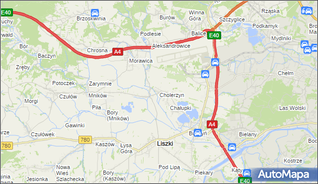 mapa Cholerzyn, Cholerzyn na mapie Targeo