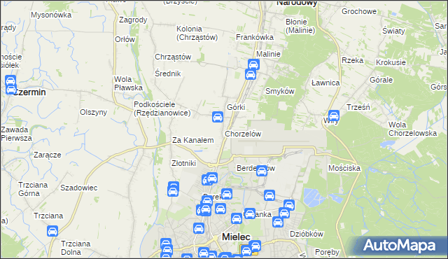 mapa Chorzelów, Chorzelów na mapie Targeo