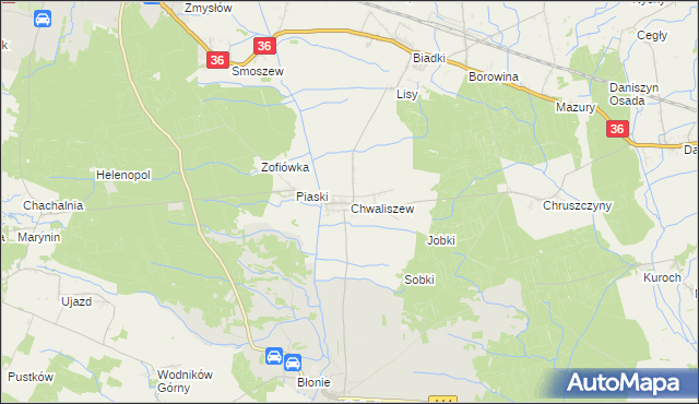 mapa Chwaliszew, Chwaliszew na mapie Targeo