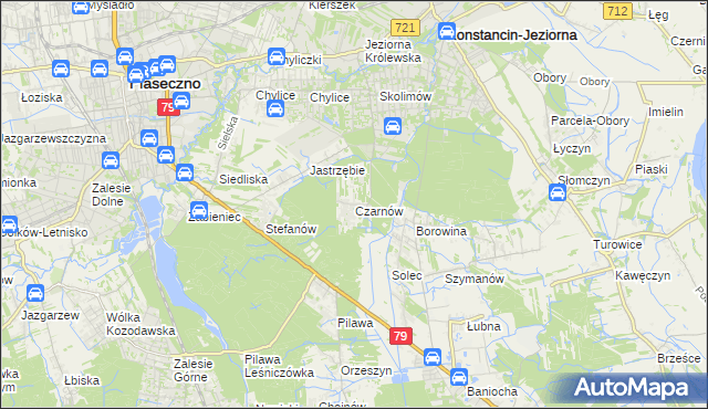 mapa Czarnów gmina Konstancin-Jeziorna, Czarnów gmina Konstancin-Jeziorna na mapie Targeo