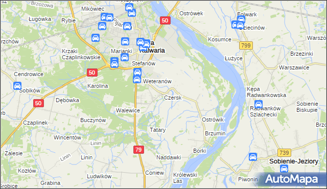 mapa Czersk gmina Góra Kalwaria, Czersk gmina Góra Kalwaria na mapie Targeo