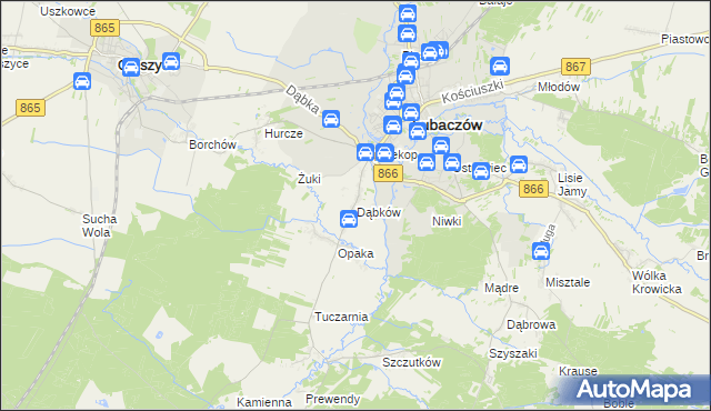 mapa Dąbków, Dąbków na mapie Targeo
