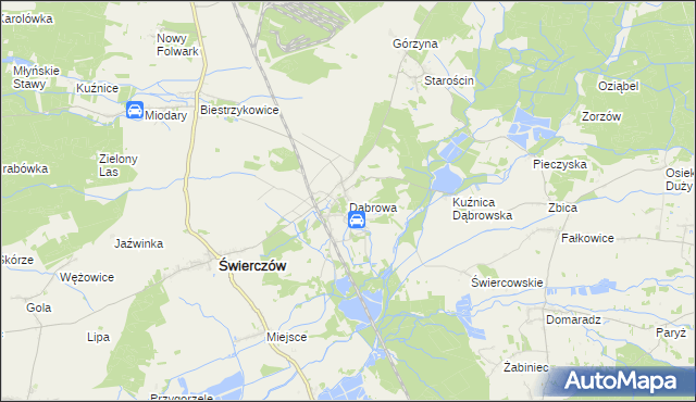 mapa Dąbrowa gmina Świerczów, Dąbrowa gmina Świerczów na mapie Targeo