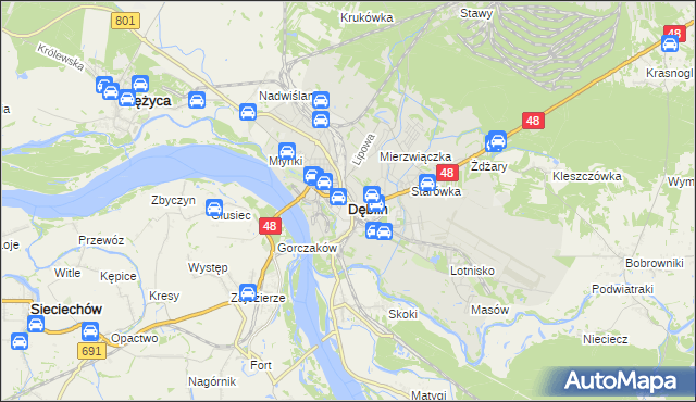 mapa Dęblin, Dęblin na mapie Targeo