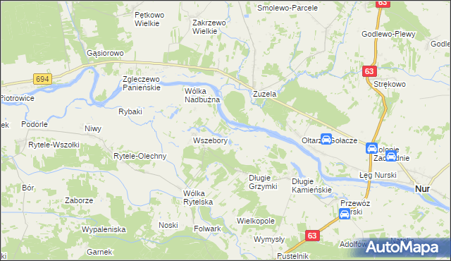 mapa Długie Grodzieckie, Długie Grodzieckie na mapie Targeo