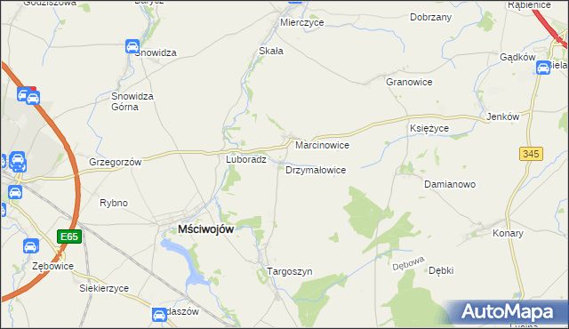 mapa Drzymałowice, Drzymałowice na mapie Targeo