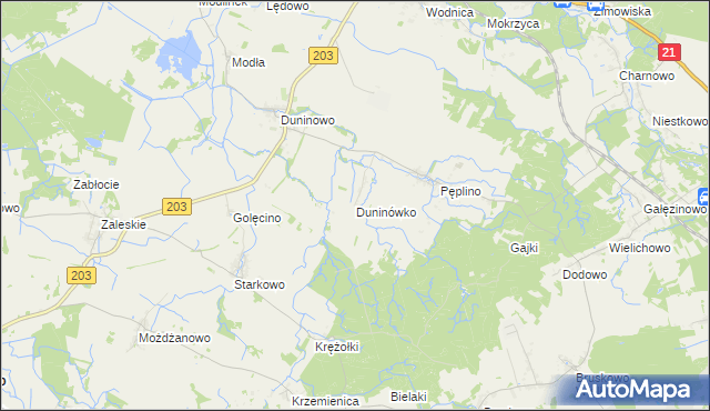 mapa Duninówko, Duninówko na mapie Targeo