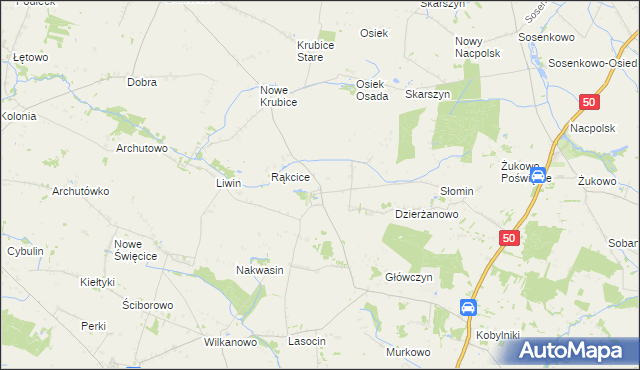 mapa Dzierżanowo-Osada, Dzierżanowo-Osada na mapie Targeo