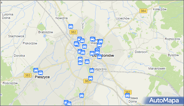 mapa Dzierżoniów, Dzierżoniów na mapie Targeo