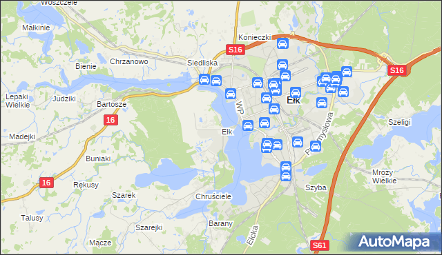 mapa Ełk powiat ełcki, Ełk powiat ełcki na mapie Targeo
