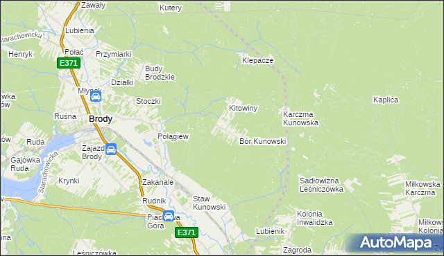 mapa Gajówka Bór Kunowski, Gajówka Bór Kunowski na mapie Targeo