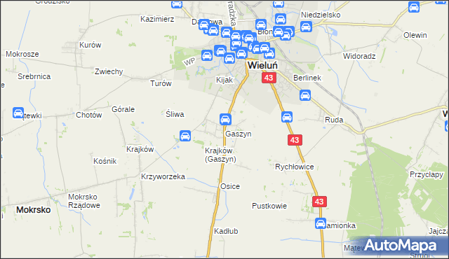 mapa Gaszyn, Gaszyn na mapie Targeo