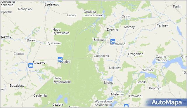 mapa Głęboczek gmina Mogilno, Głęboczek gmina Mogilno na mapie Targeo