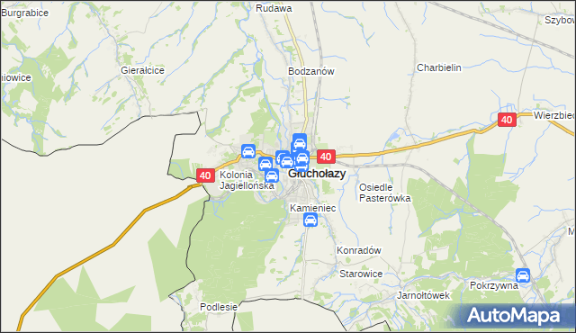 mapa Głuchołazy, Głuchołazy na mapie Targeo