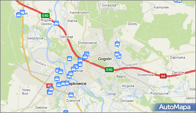 mapa Gogolin powiat krapkowicki, Gogolin powiat krapkowicki na mapie Targeo